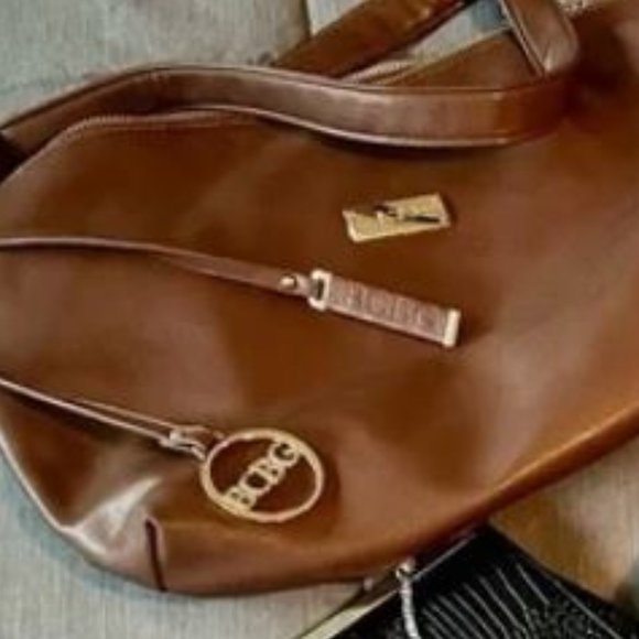 BCBG Brown Hobo Bag w Gold Hardware EUC - Picture 3 of 5